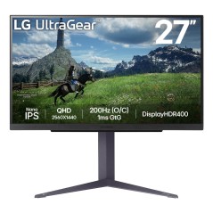 LG UltraGear 27GS85QX-B 27" 2K IPS Monitor - Stunning 2560 x 1440 Resolution, 180Hz Refresh Rate, HDMI & DisplayPort - Elevate Y